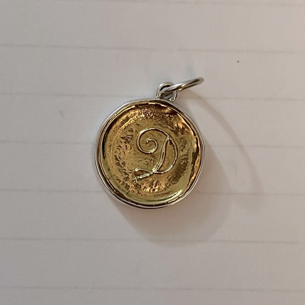 Waxing Poetic sterling silver and brass ‘D’ Charm